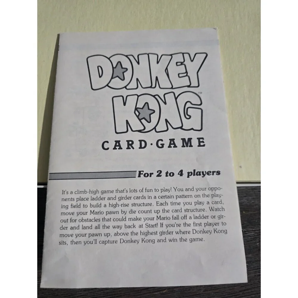 Donkey Kong Card Game Vintage 1983 Milton Bradley 4323